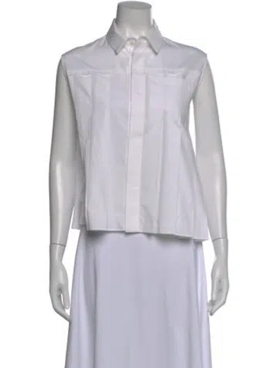 Pre-owned Sacai Sleeveless Button-up Top In White