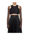 Sacai Sleeveless Crop Top In Black