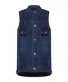 Sacai Oversized Denim Vest For In Blue