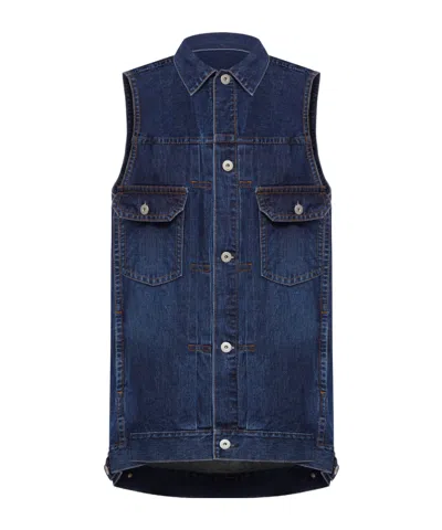 SACAI SACAI BUTTON-UP DENIM VEST