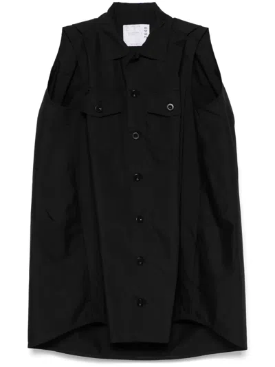 Sacai Sleeveless Mini Dress In Black