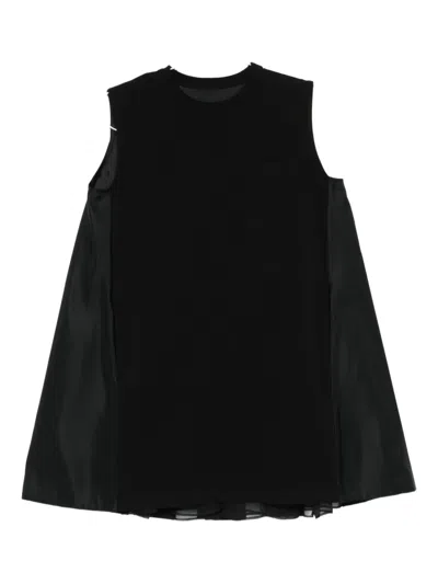 Sacai Sleeveless Mini Dress In Black