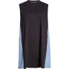 Sacai Dress Cotton Chest Pocket In Navy X Blue Stripe
