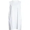 Sacai Sleeveless Mixed Media Shift Dress In White
