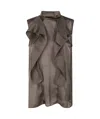 Sacai Asymmetrical Layered Satin Chiffon Tank Top In Gray