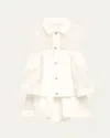 Sacai Sleeveless Sheer Denim Flowy Top In Off White