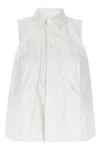 Sacai White Sleeveless Shirt In White