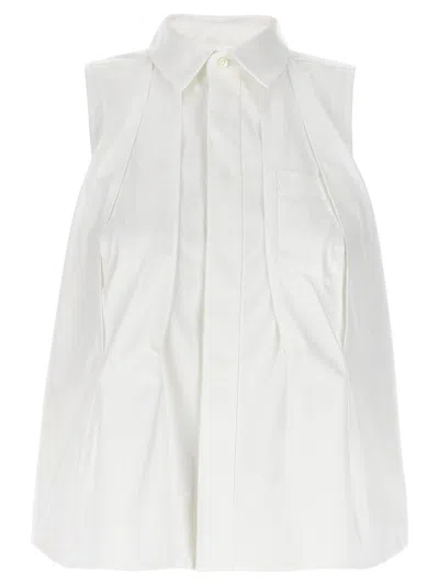 Sacai Sleeveless Shirt In White