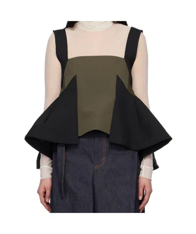Sacai Sleeveless Top In Black