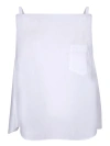 Sacai Boat Neck Pleated Poplin Camisole In Purple