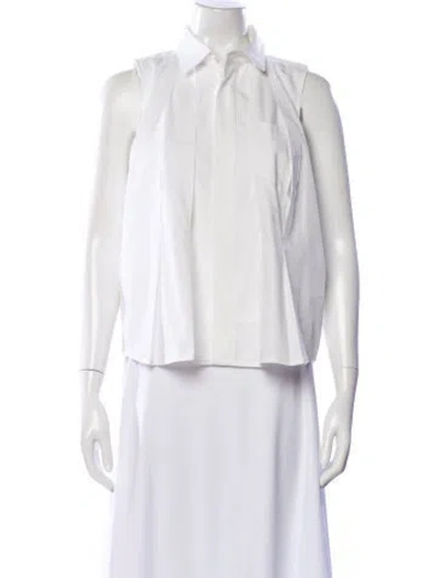 Pre-owned Sacai Sleeveless Top In White