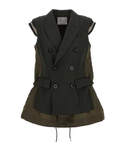Sacai Sleeveless Vest In Black
