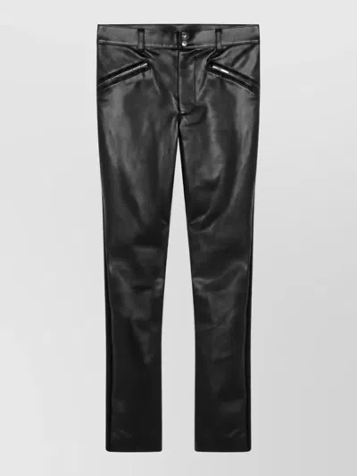 Sacai Panelled Slim-fit Trousers In Black