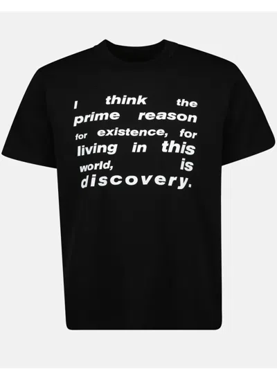 Sacai Slogan-print T-shirt In Black
