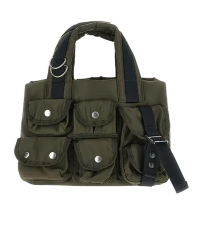 Sacai Small Handbag With Double Handles In Green