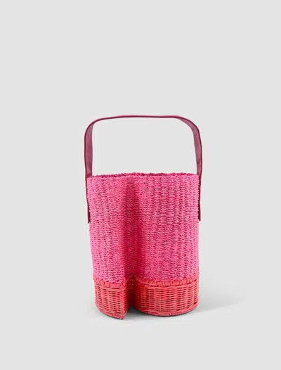 Sacai Mini S Shape Basket Bag In Rose