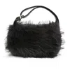 Sacai Small Shoulder Bag In Black Faux Fur In Black