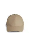 Sacai Cotton Cap With Curved Brim And Panelled Design In Beige