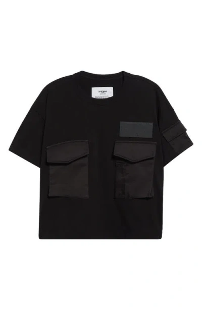 Sacai Spiewak Cotton Jersey Pocket T-shirt In Black