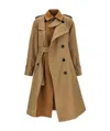 Sacai Hybrid Coat In Gabardine And In Brown