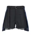 Sacai Spliced Denim Shorts In Black