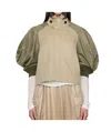 Sacai Spliced Jacket In Nude
