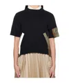 Sacai Spliced Round-neck Sweater In Black