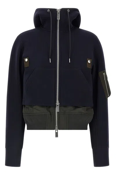 Sacai 'sponge' Bomber Jacket In Blau