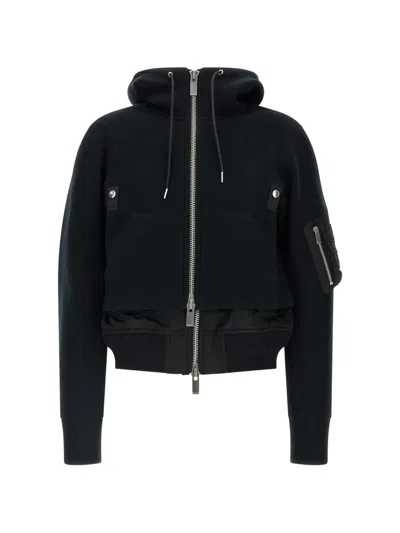 SACAI SPONGE DOUBLE-LAYER BOMBER JACKET