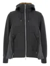 Sacai Sponge Grey Hoodie In Black