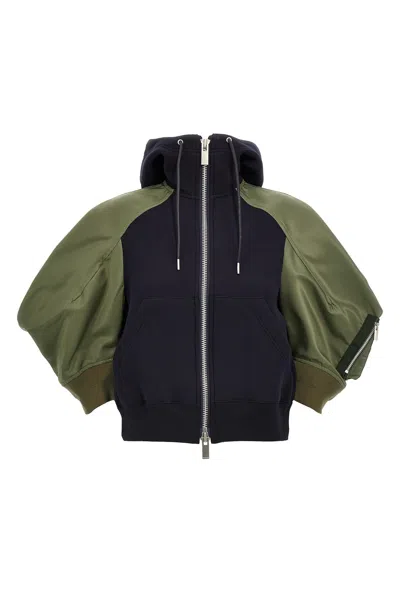 Sacai 'sponge' Hoodie In Black