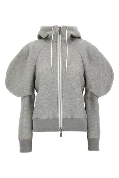 Sacai 'sponge' Hoodie In Gray
