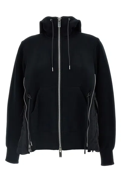 Sacai 'sponge' Hoodie In Black