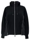 Sacai Black Sponge Sweat X Ma-1 Zip-up Hoodie In Black