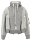 Sacai Sponge Hoodie In Gray