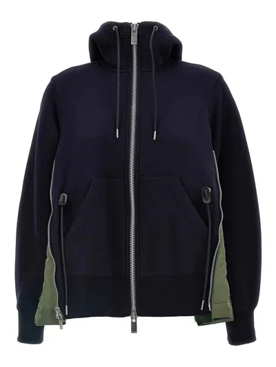 Sacai Sponge Hoodie In Blue