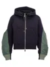 Sacai Nylon Twill X Sponge Sweat Hoodie In Multicolor