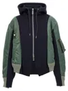 Sacai Nylon Twill X Sponge Sweat Hoodie In Multicolor