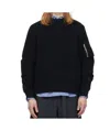 Sacai Black Sponge Sweat Pullover Sweatshirt In Black