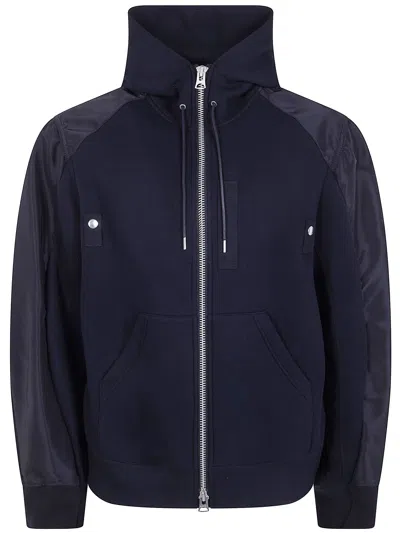 Sacai Sponge Sweat Hoodie In Blue