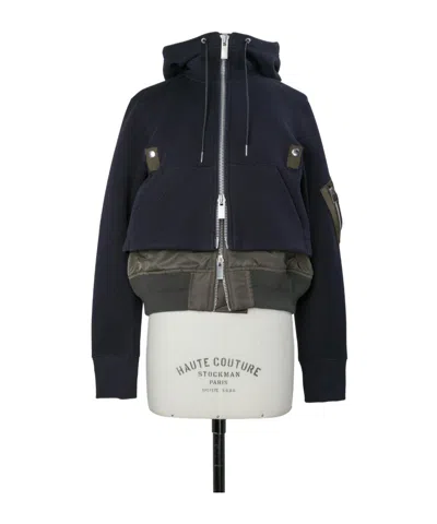 Sacai Sponge Sweat Hoodie In Blue