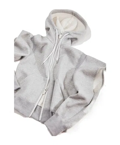 Sacai Sponge Sweat Hoodie In Gray