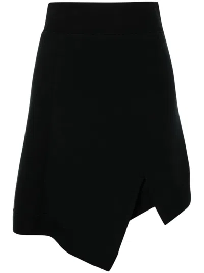 Sacai Sponge Sweat Mini Skirt In Black