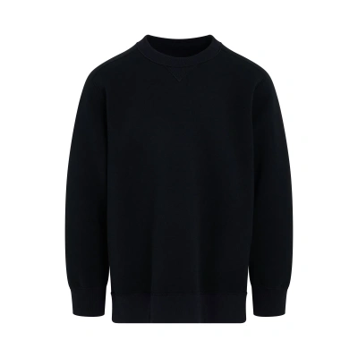 Sacai Sponge Sweat Mix Sweatshirt In Blue