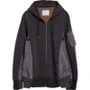 Sacai Nylon Insert Hoodie In C/grayc/gray 339