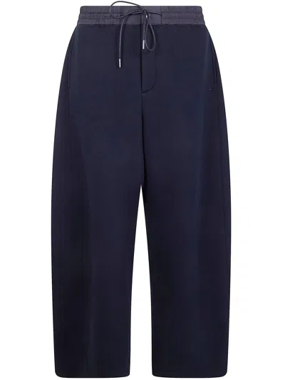 Sacai Sponge Sweat Trousers Side And Back Pockets In Blue