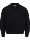Sacai Sponge Sweat Polo Shirt In Black