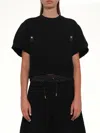 Sacai Sponge Sweat Short Sleeve Pullover In Black