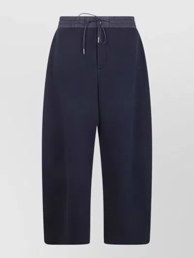Sacai Sponge Sweat Trousers Side And Back Pockets In Blue