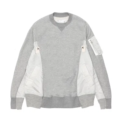 Pre-owned Sacai Sponge Sweat X Ma-1 Pullover 'grey' | Men's Size 1